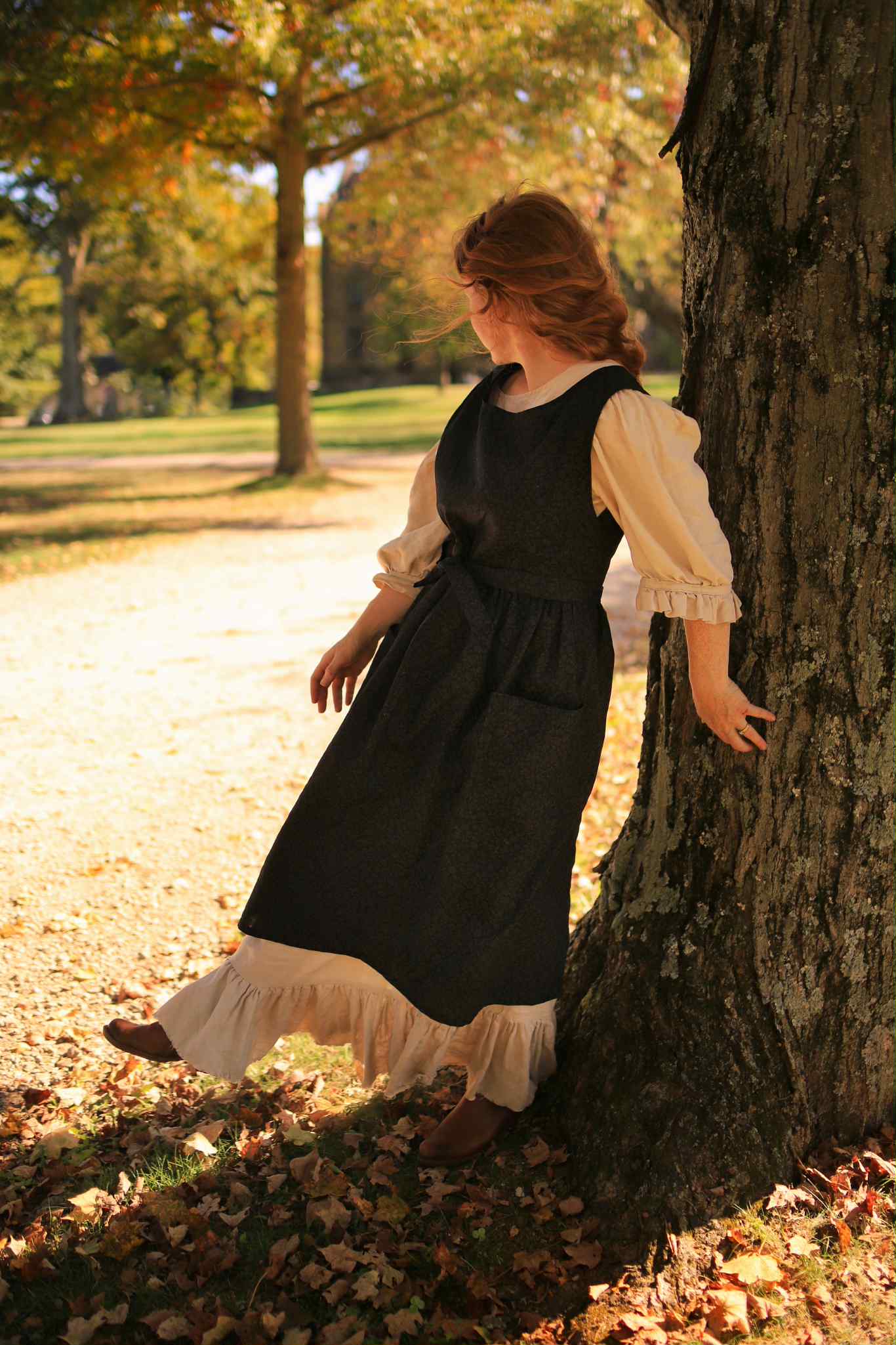 Arete Pinafore in Ebony Aster