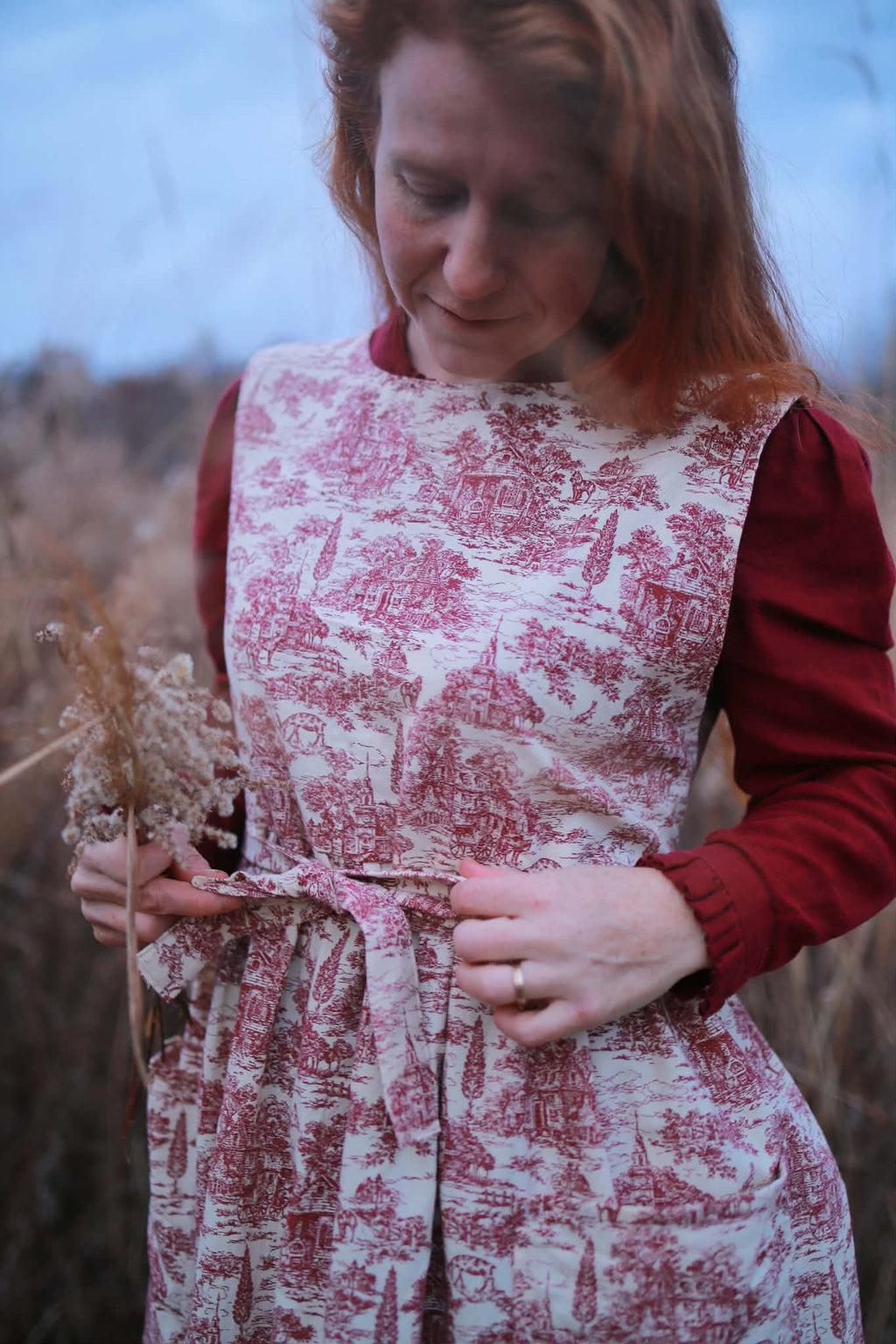 French Country Toile Pinafore