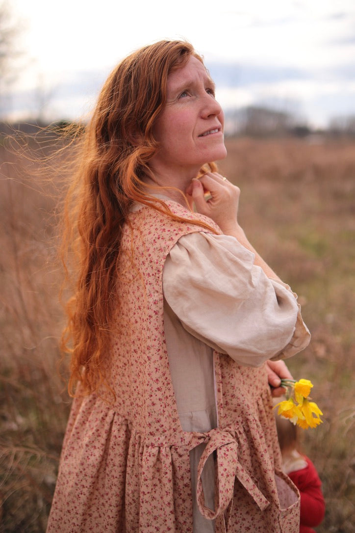 Rosebud Calico Pinafore