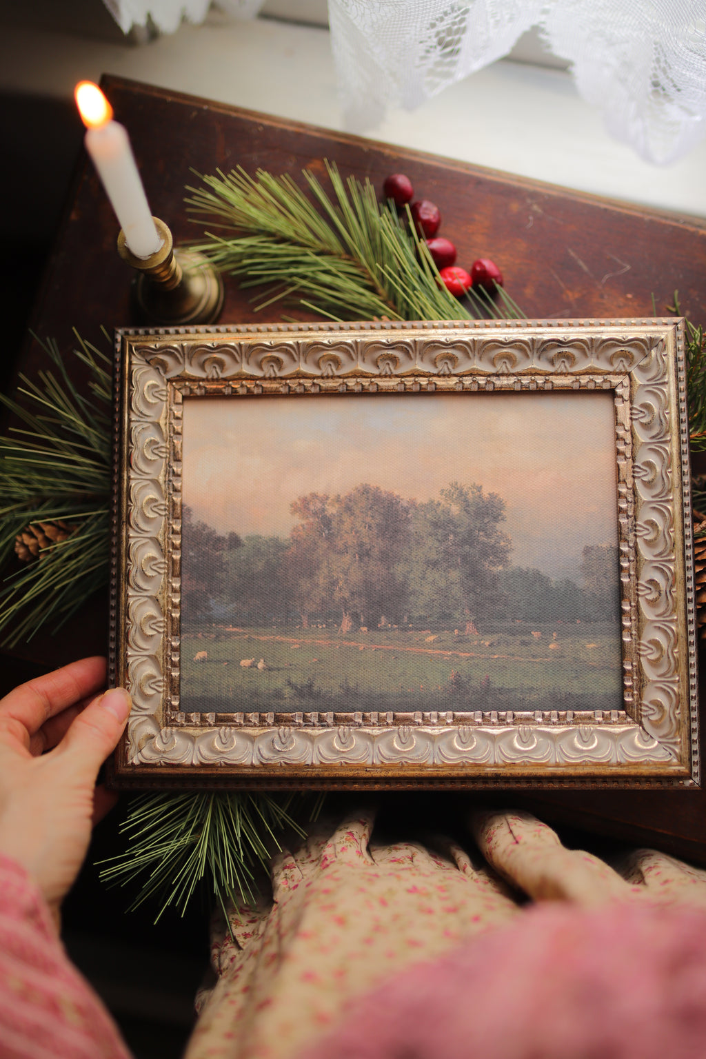 Countryside Sheep Antique Painting
