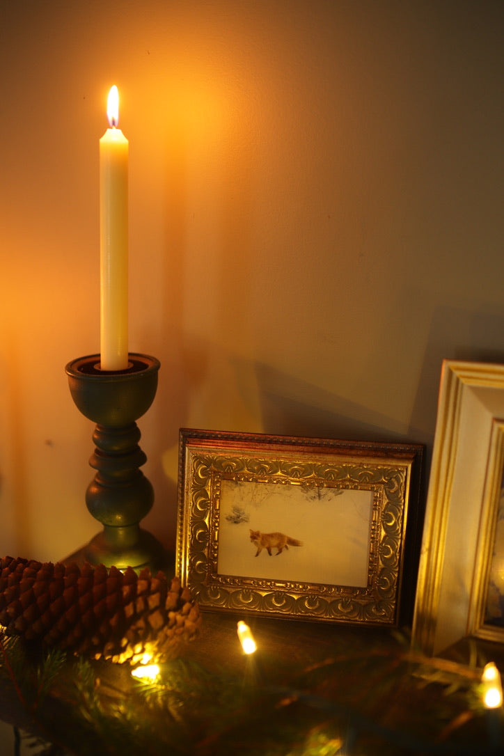 Fox in Snow Antique Art