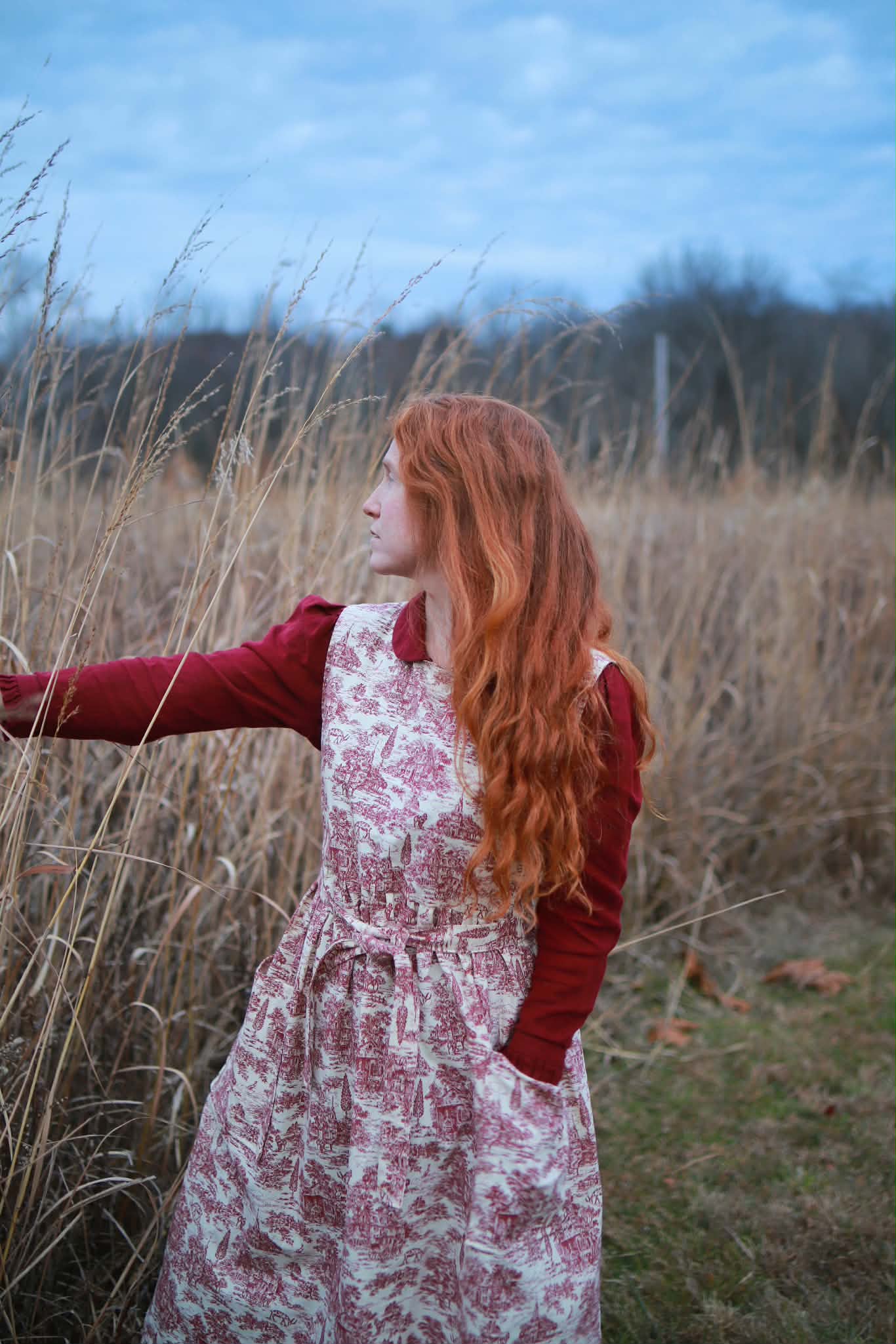 French Country Toile Pinafore