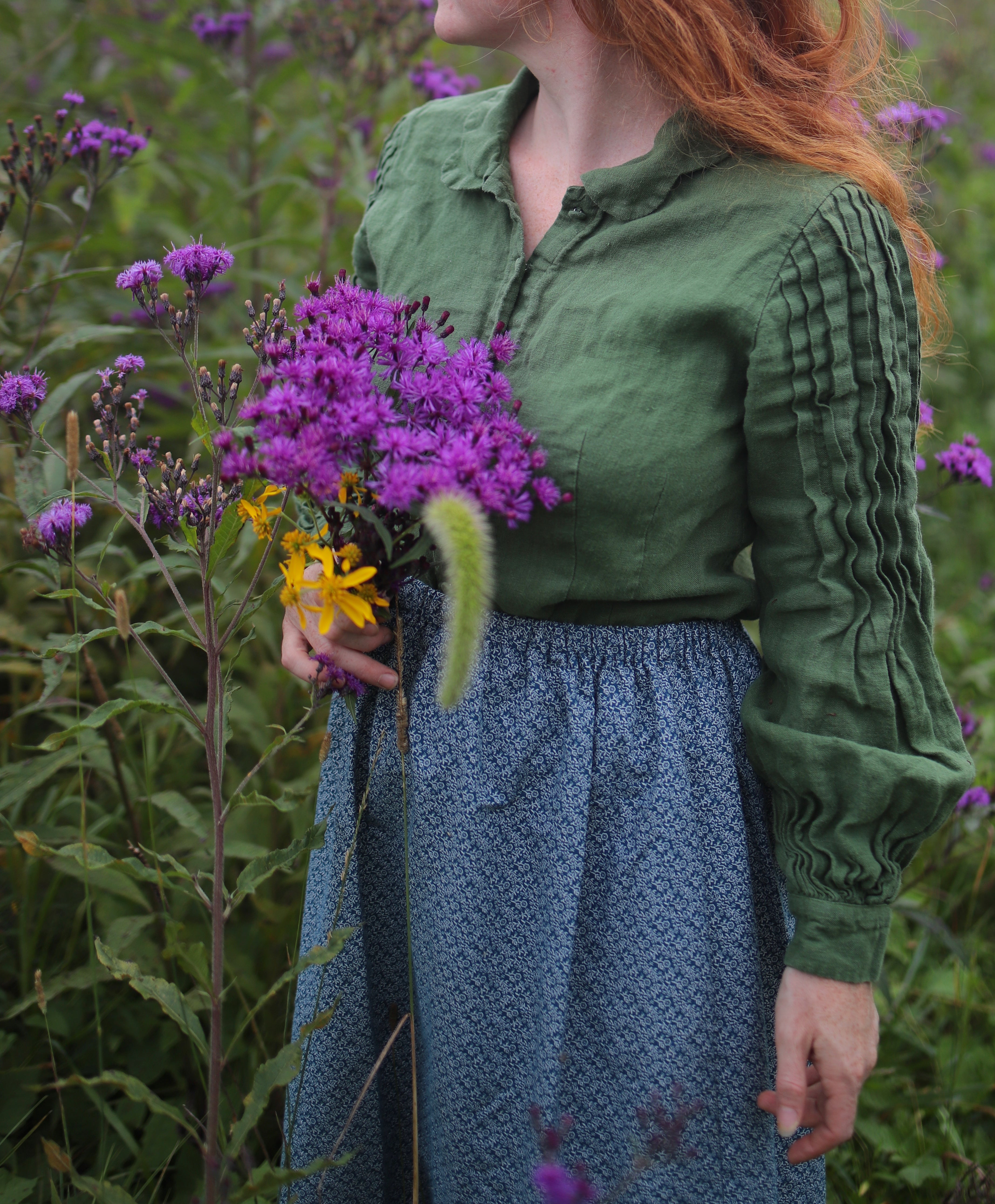 Aliyah Skirt in Royal Blue Vine