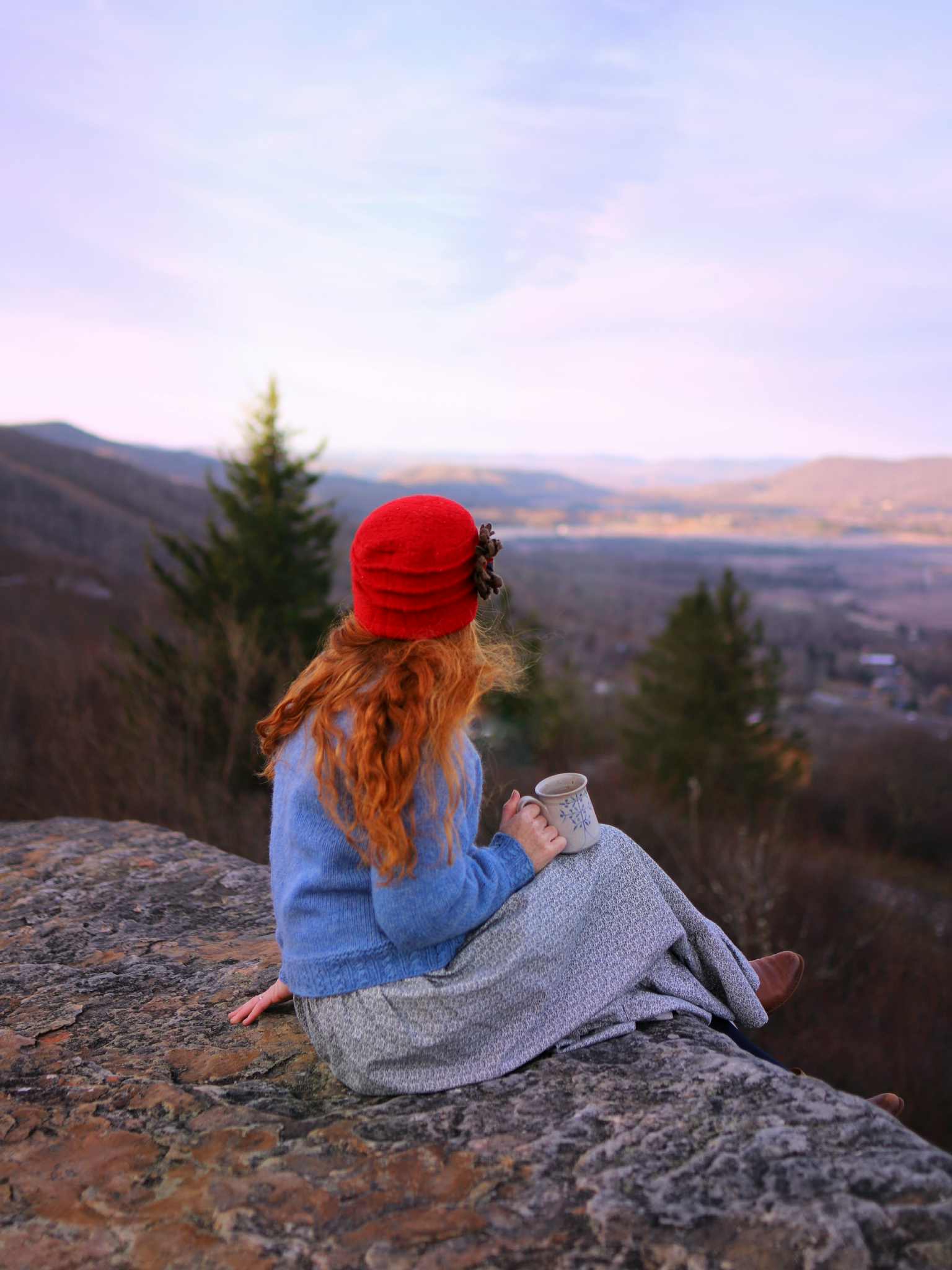 Blue Calico Vine Skirt