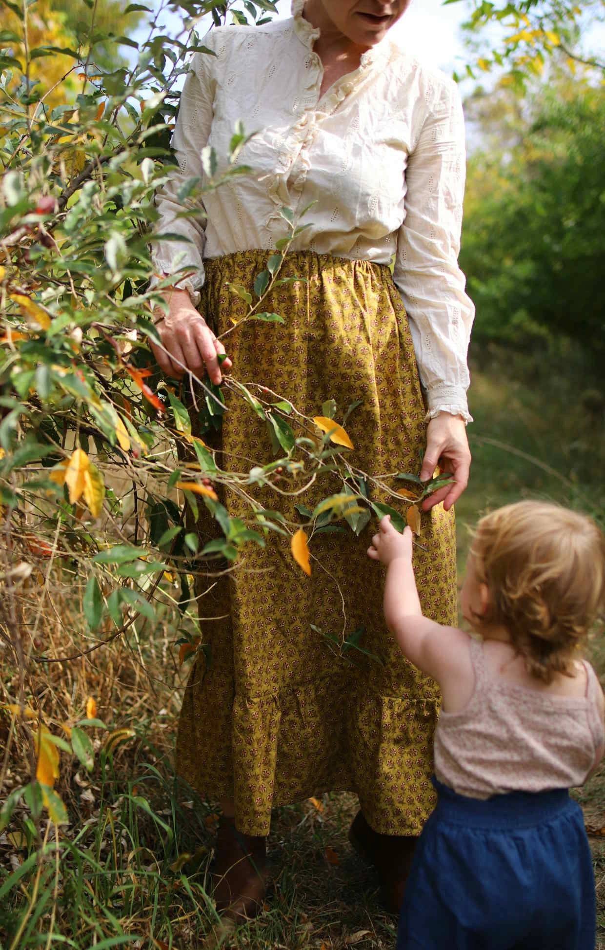 Aliyah Skirt in Olive Floral
