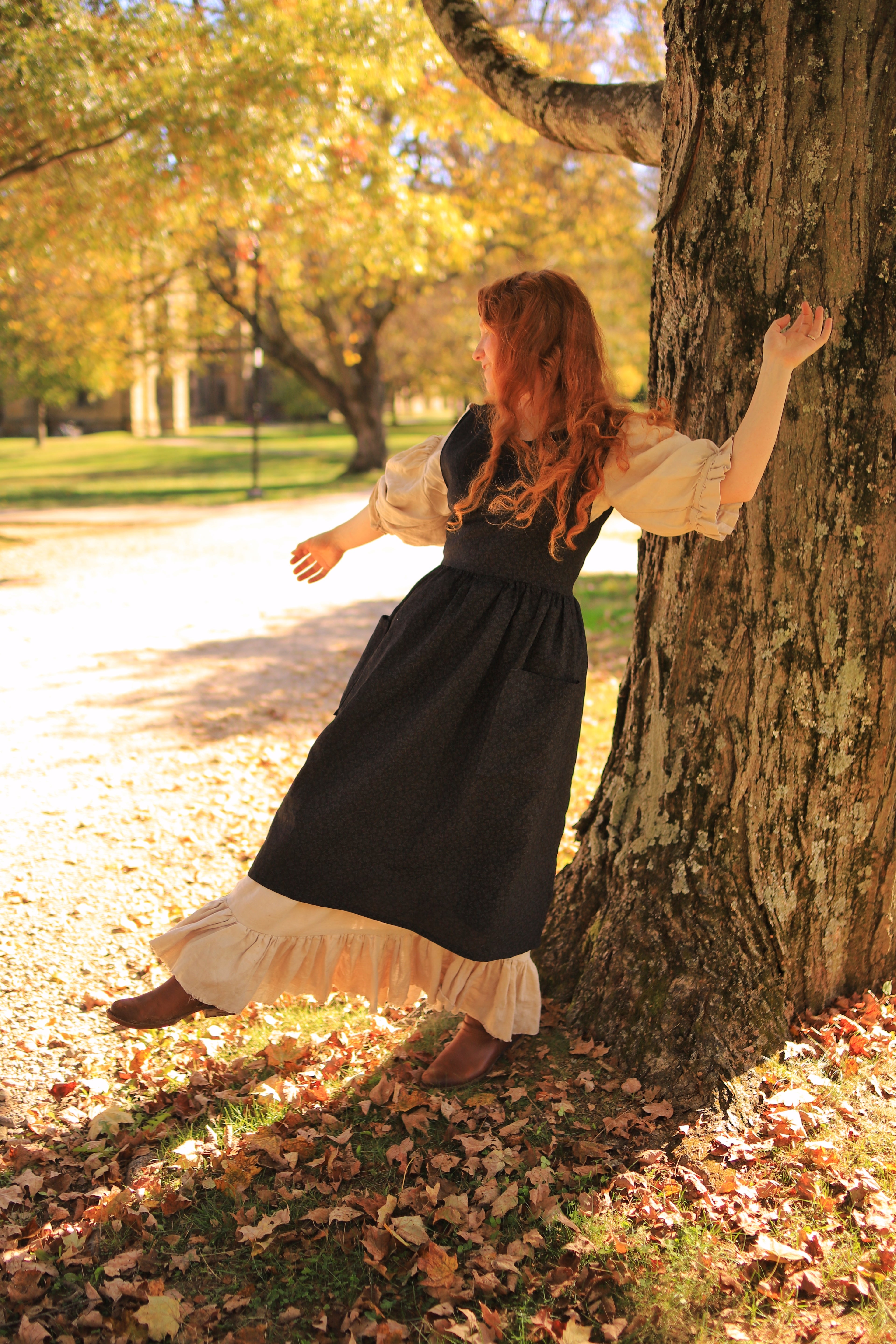 Arete Pinafore in Ebony Aster