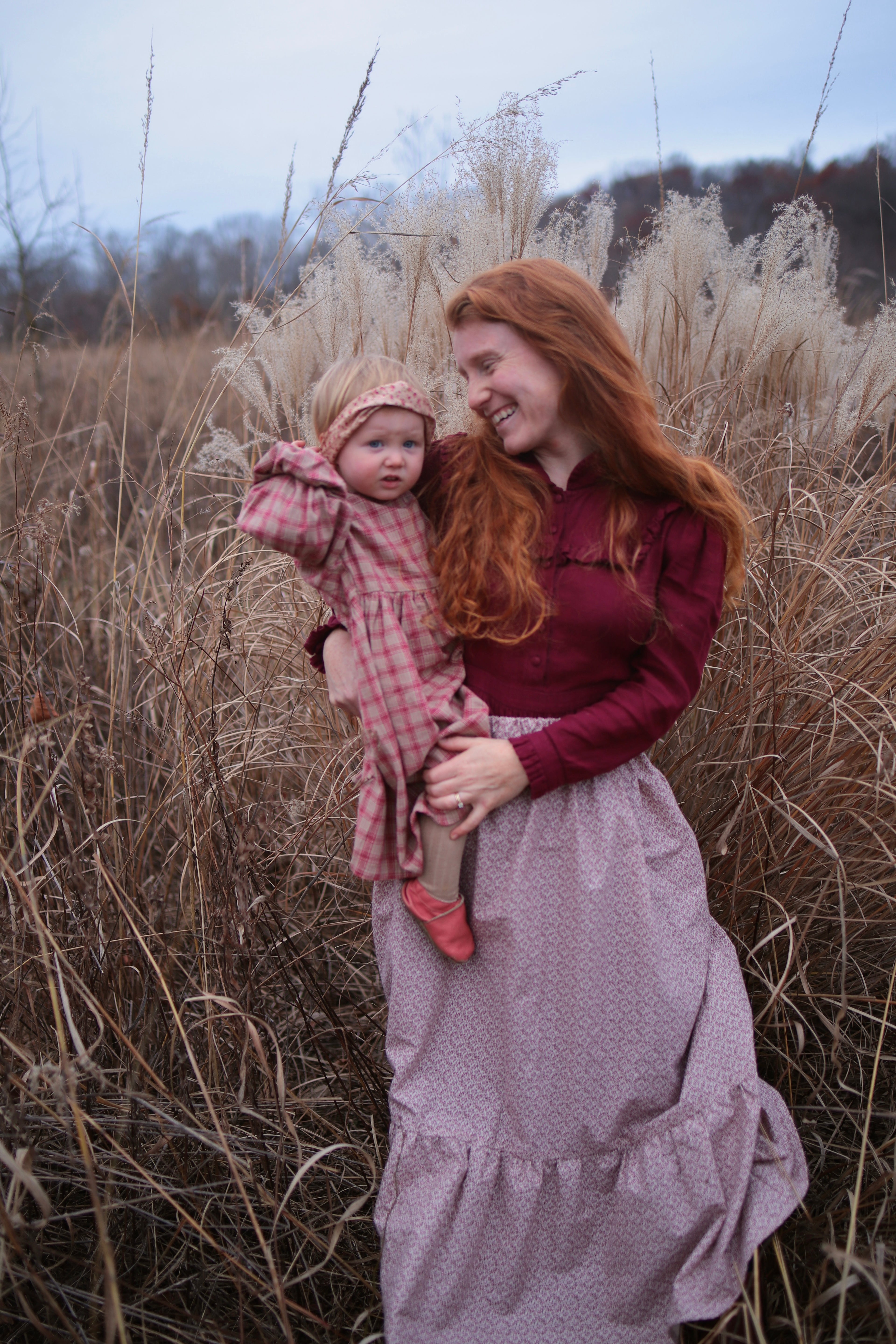 Red Calico Vine Skirt