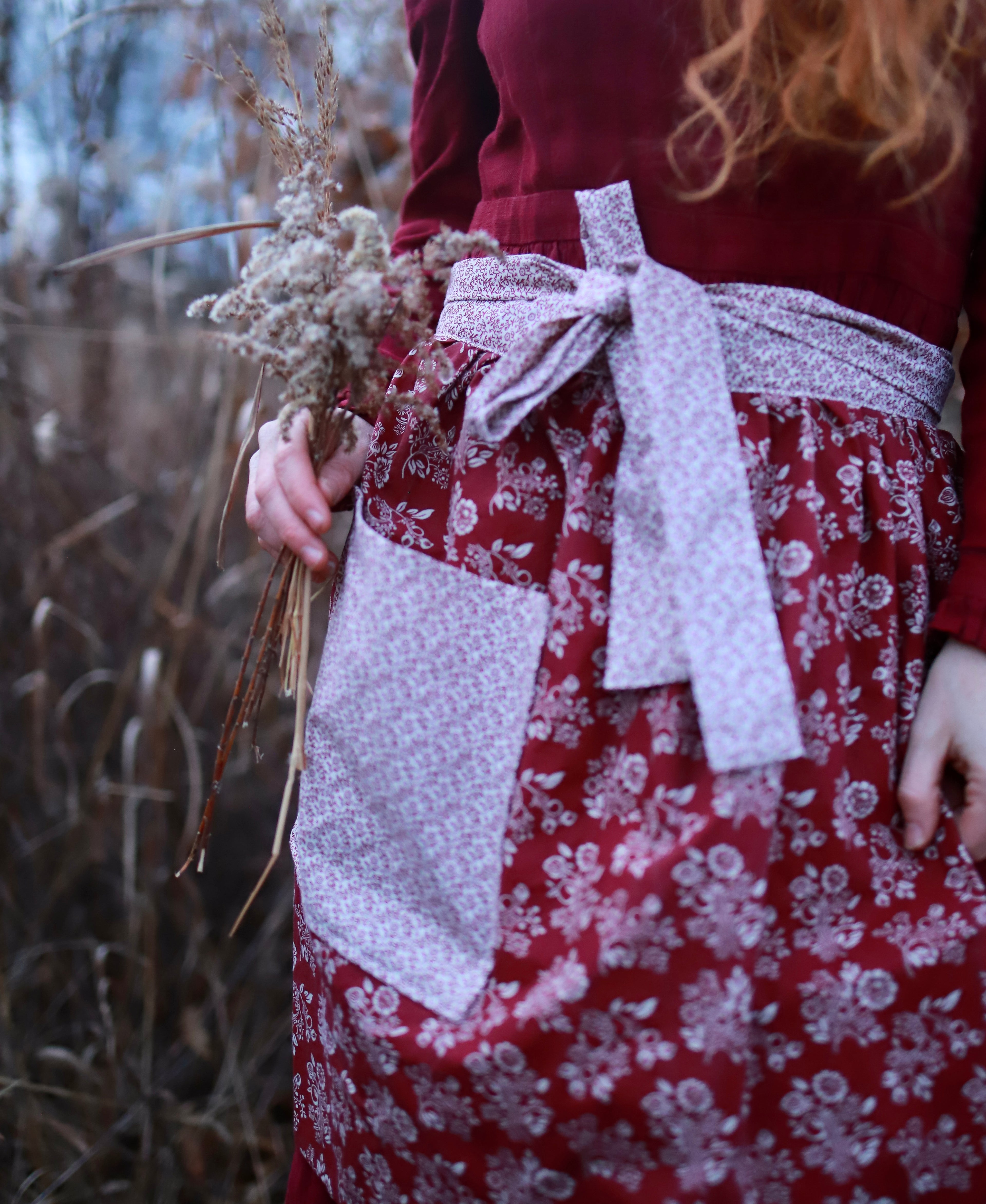 Burgundy Bouquet Apron