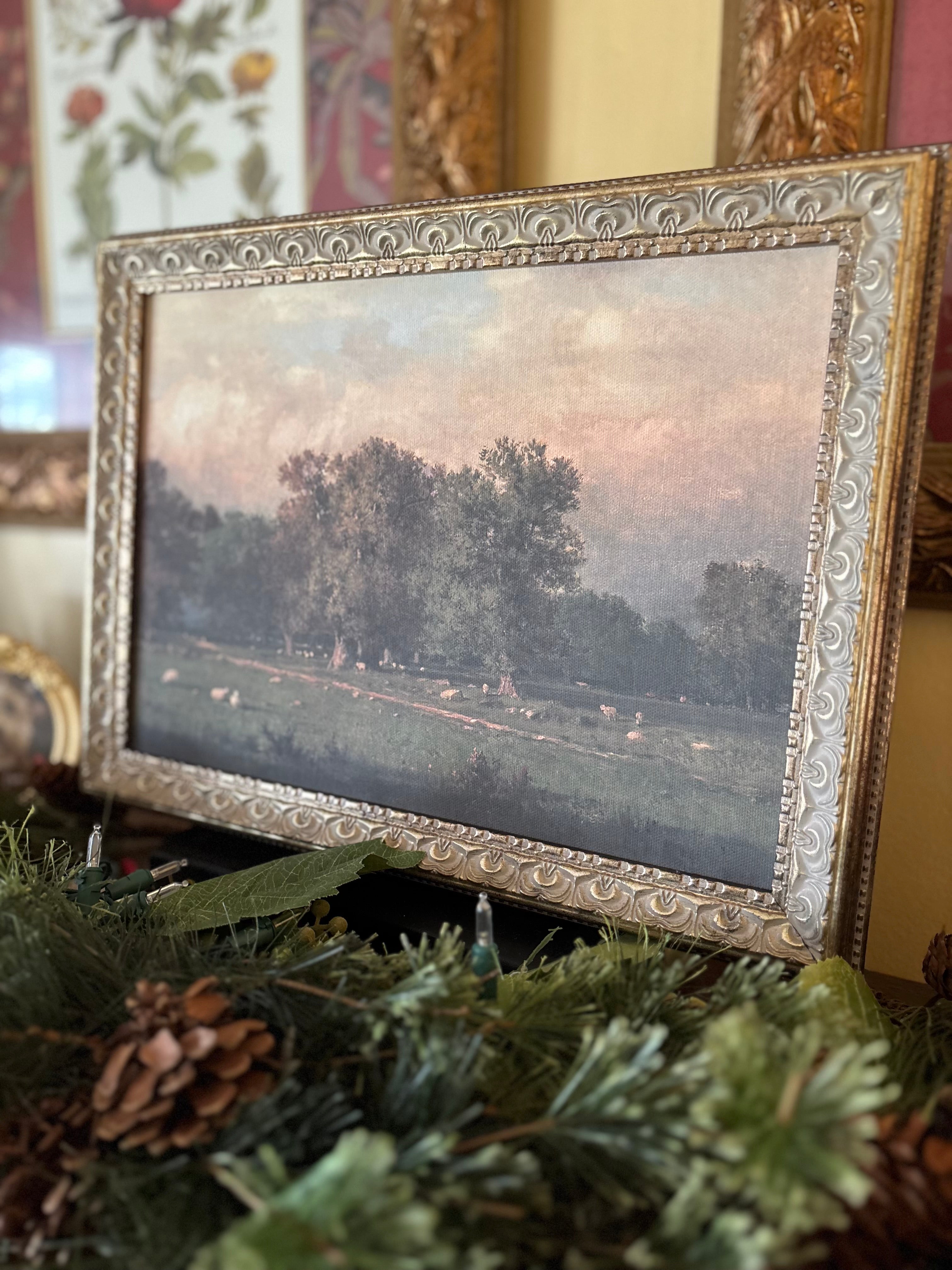 Countryside Sheep Antique Painting