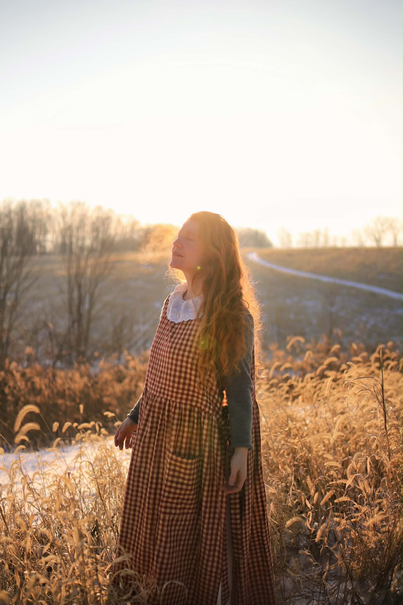 Red Gingham Homespun Pinafore
