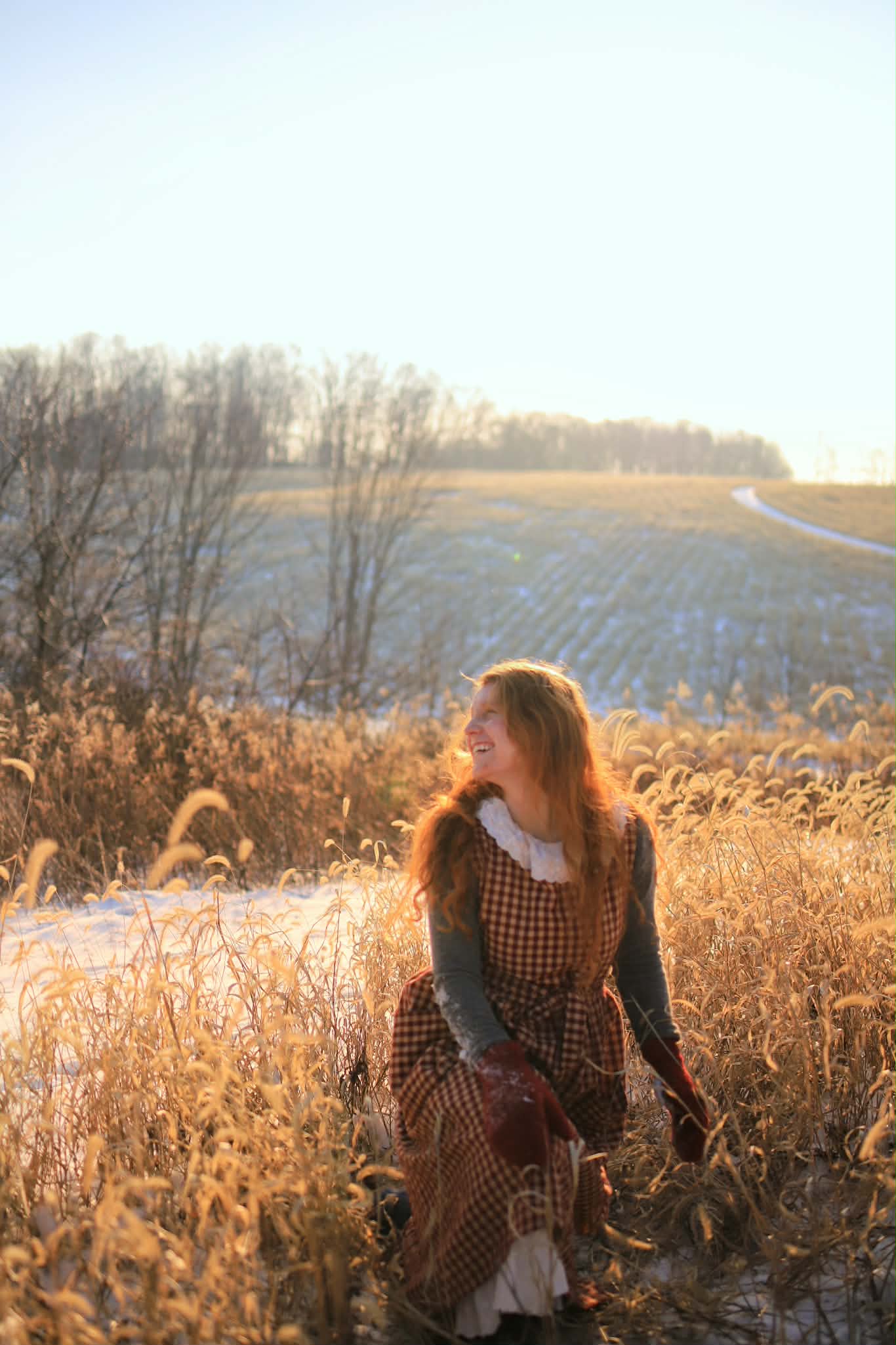 Red Gingham Homespun Pinafore