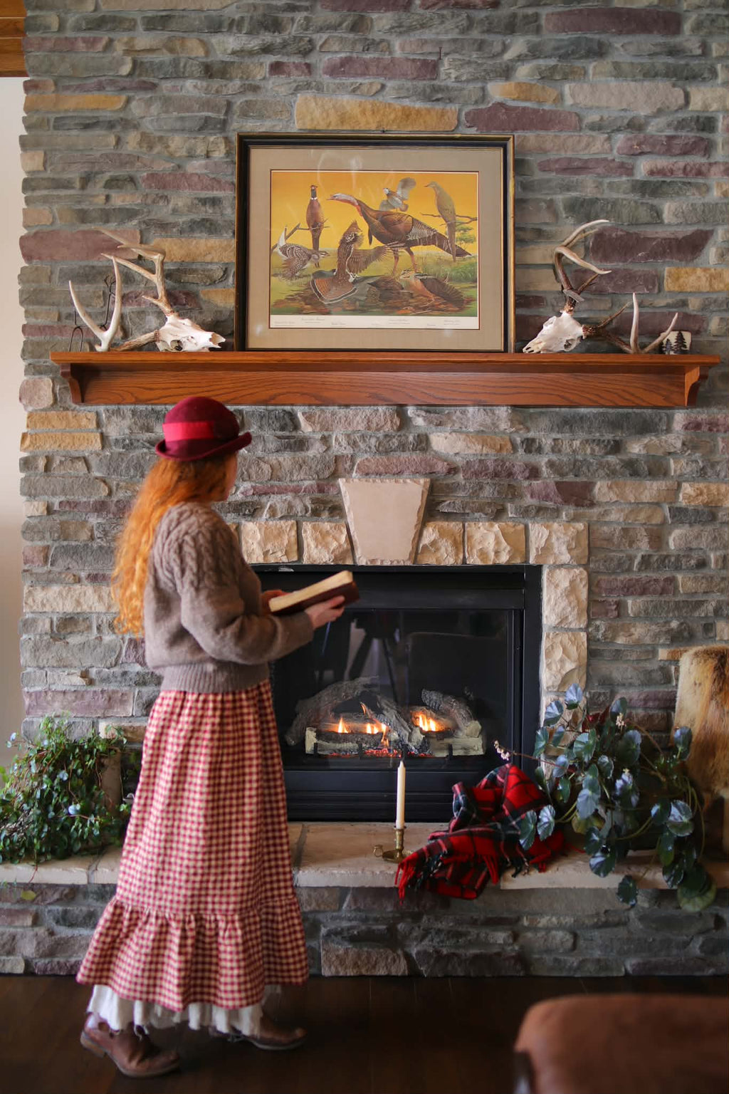 Red Homespun Prairie Skirt