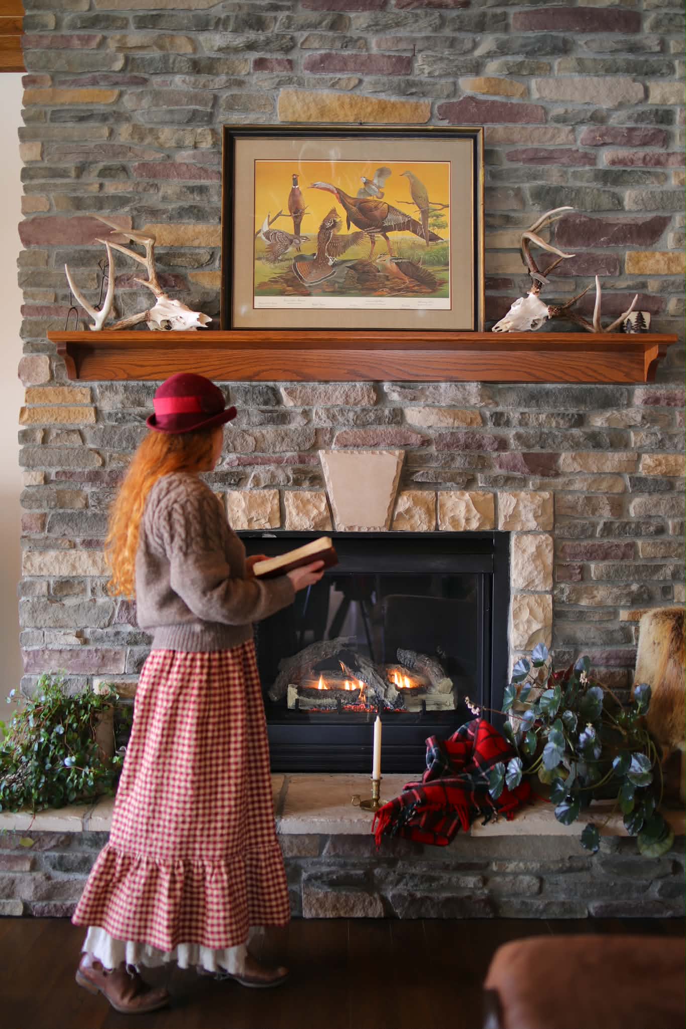 Red Homespun Prairie Skirt