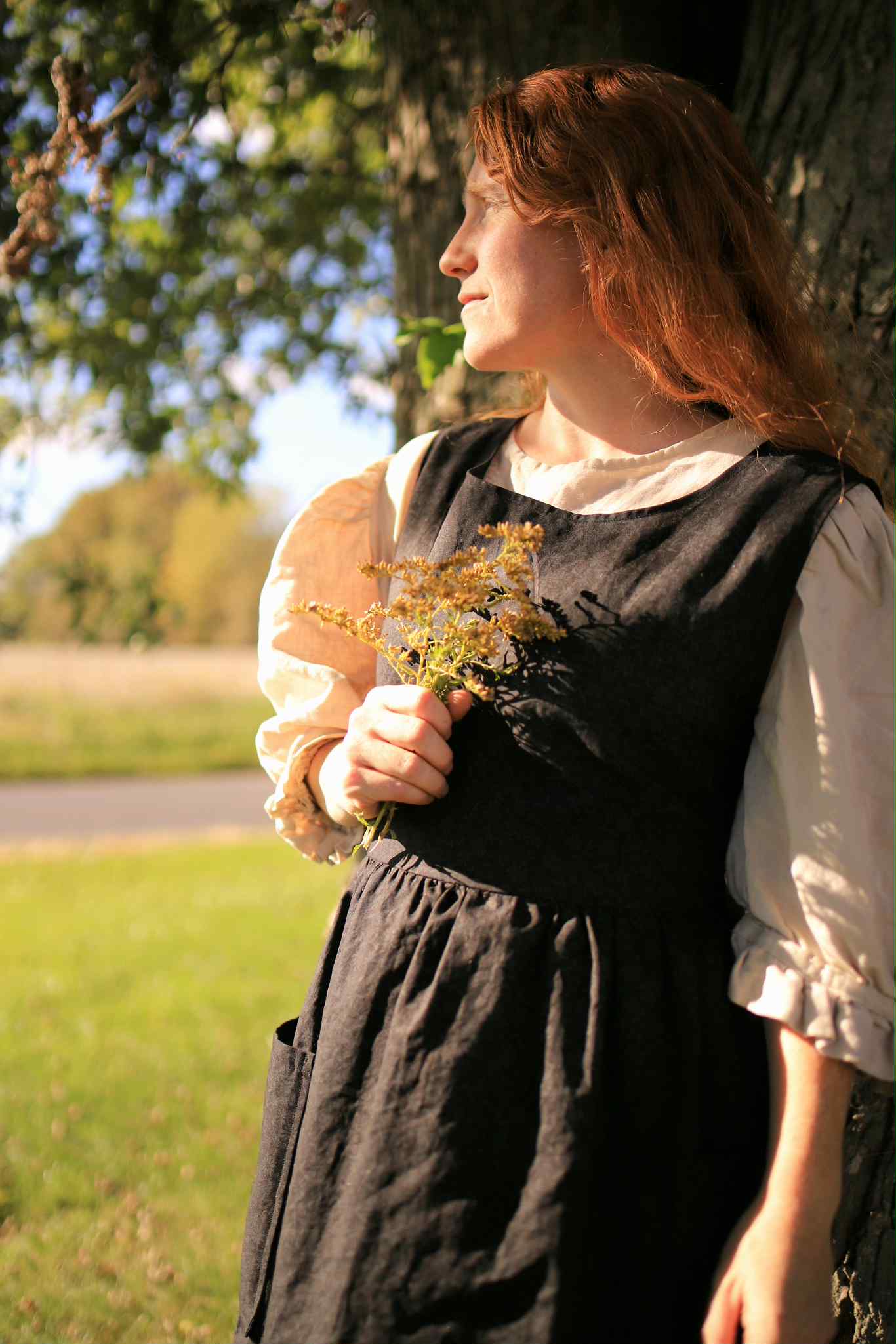 Arete Pinafore in Ebony Aster