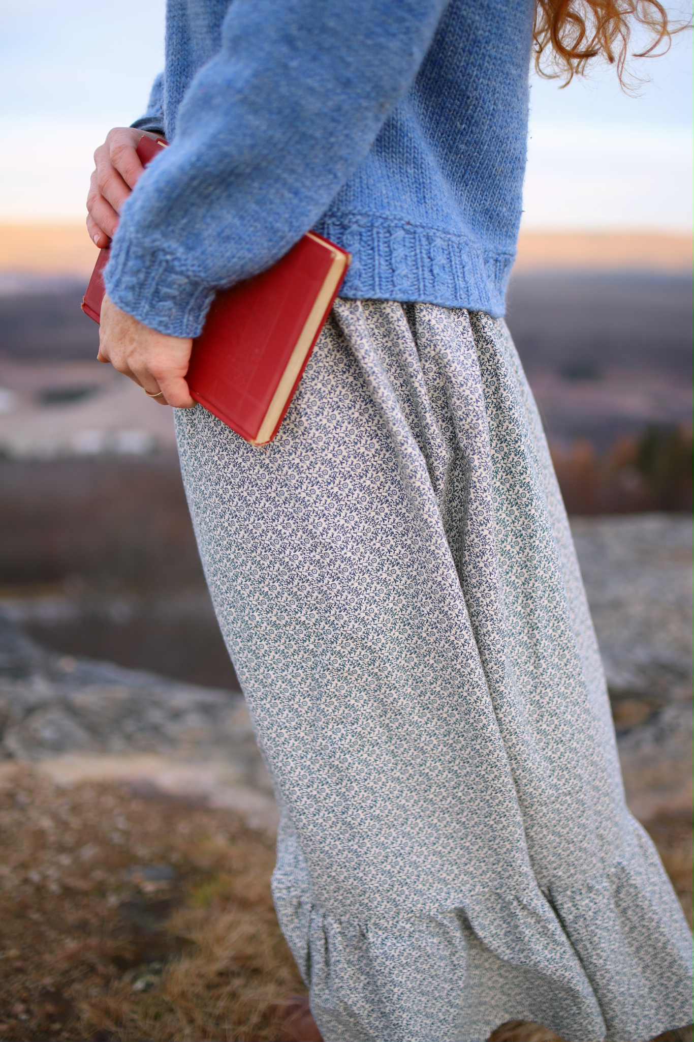 Blue Calico Vine Skirt