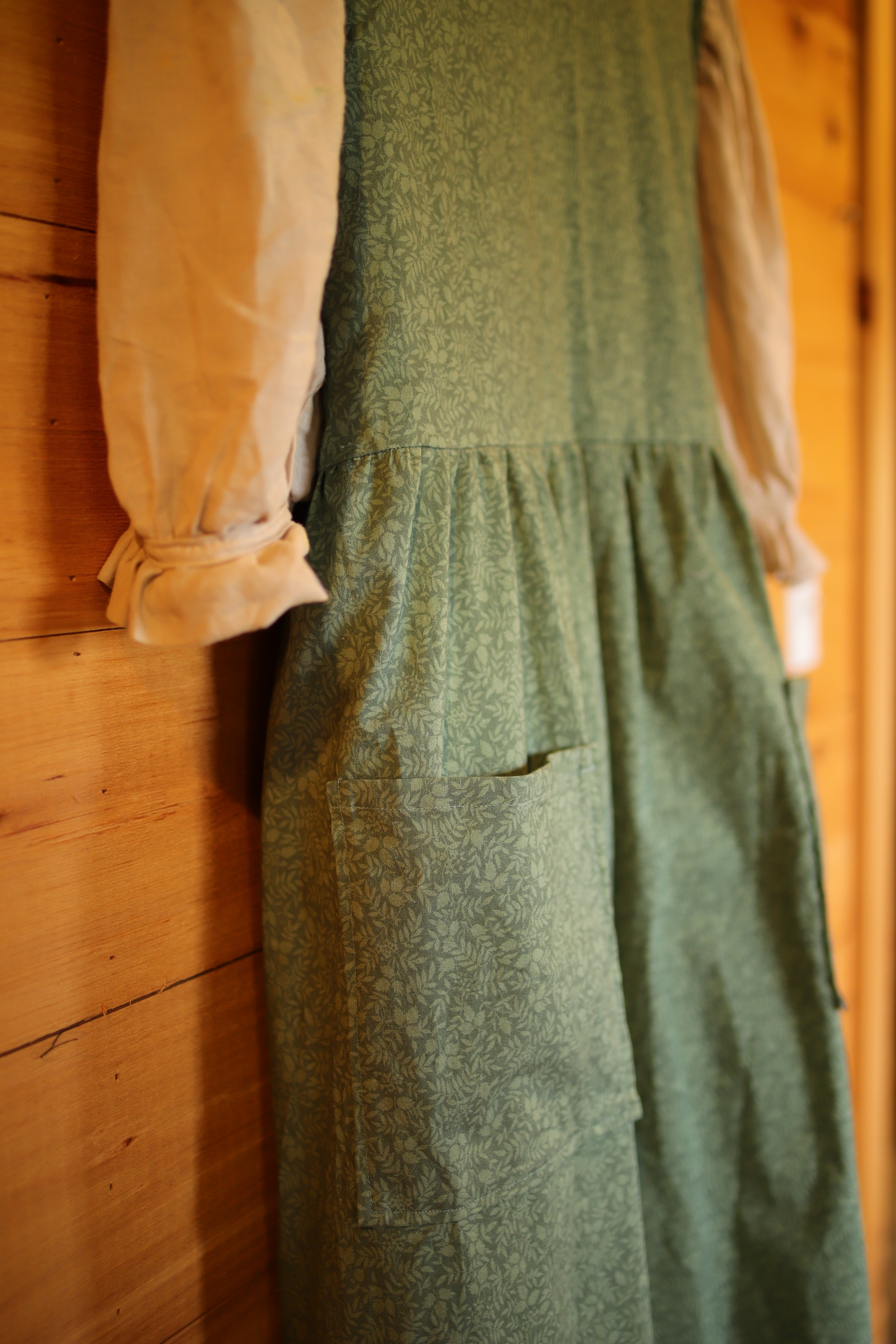Garden Moss Floral Pinafore Dress