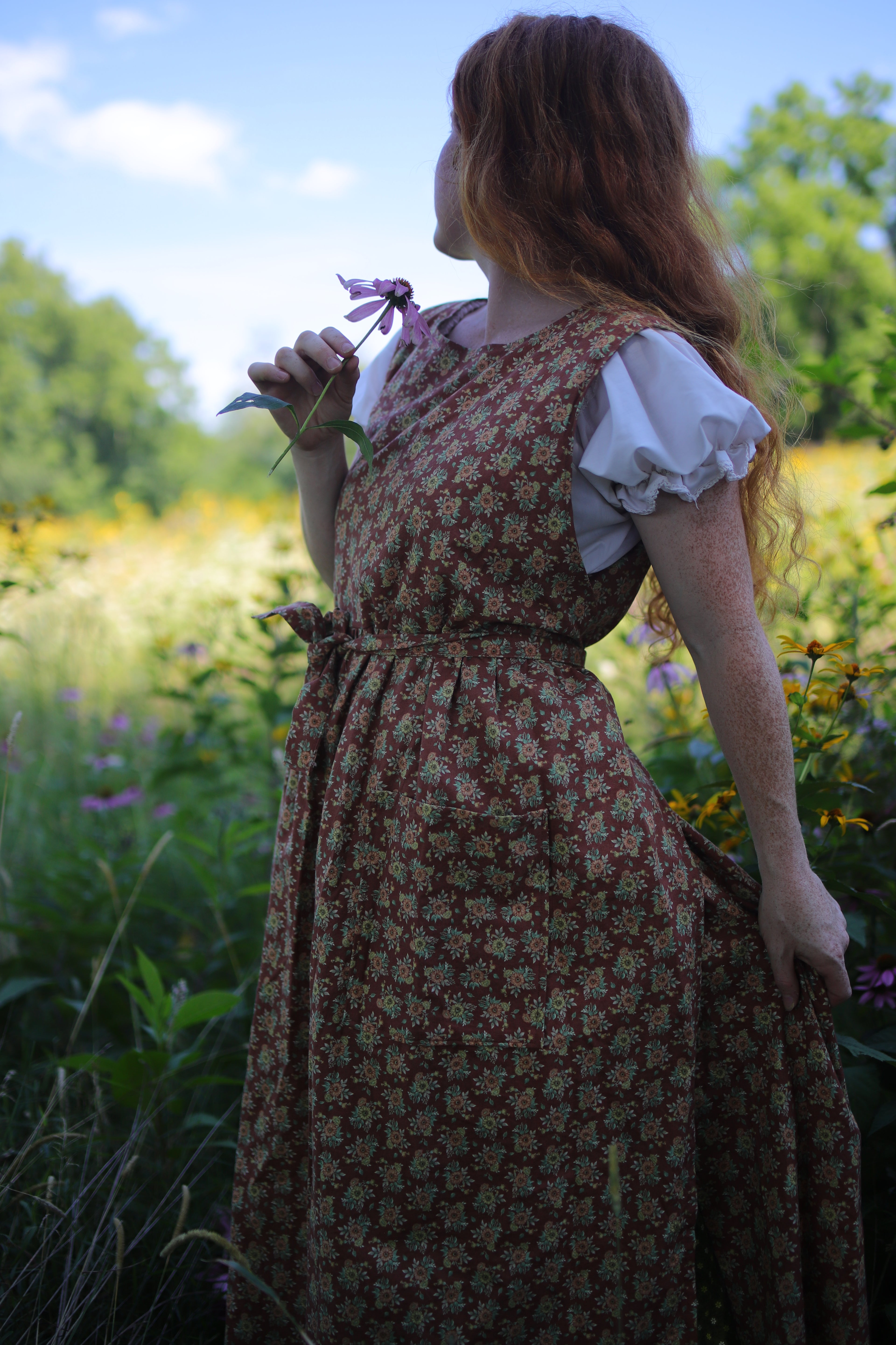Country Sunflower Pinafore Dress