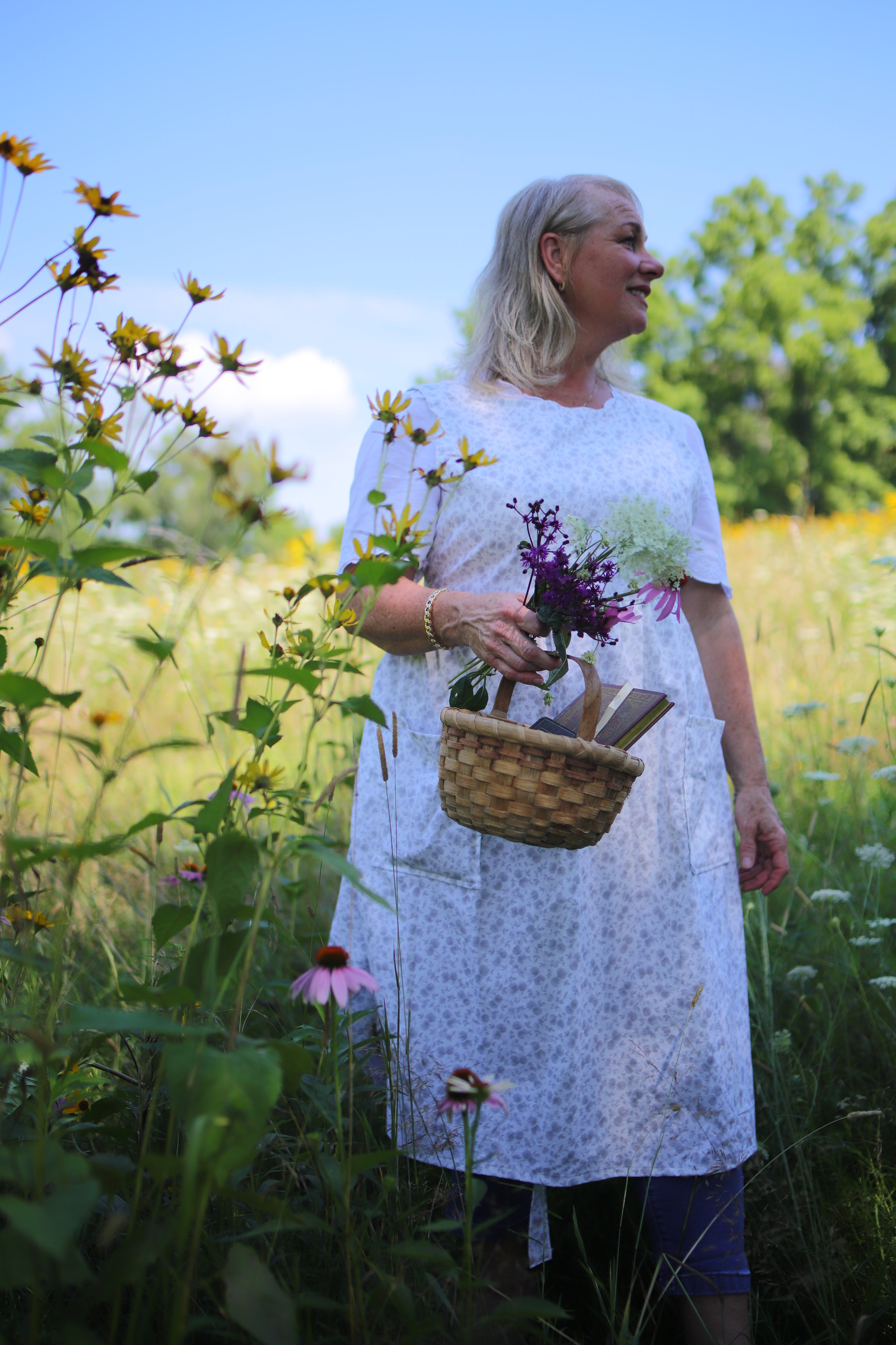 Snowy White Rose Pinafore