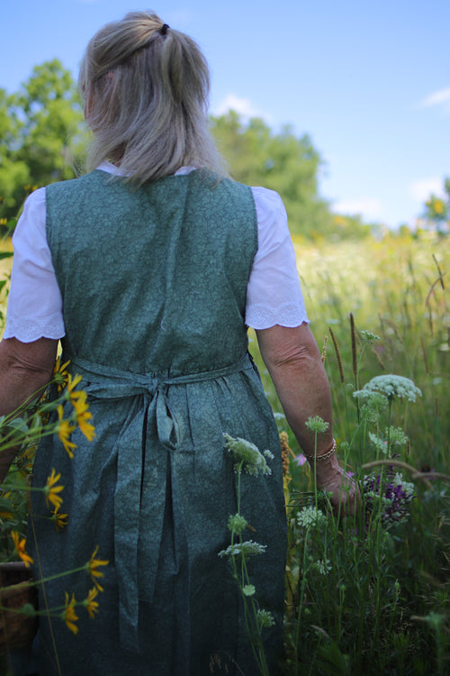 Garden Moss Floral Pinafore Dress