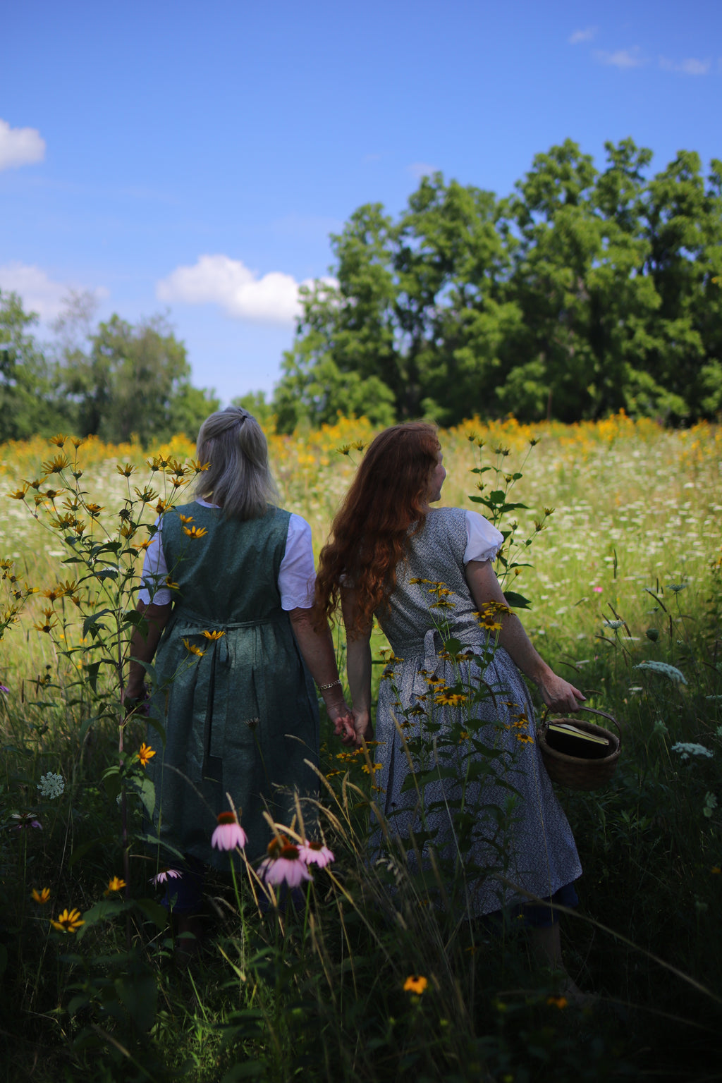 Garden Moss Floral Pinafore Dress