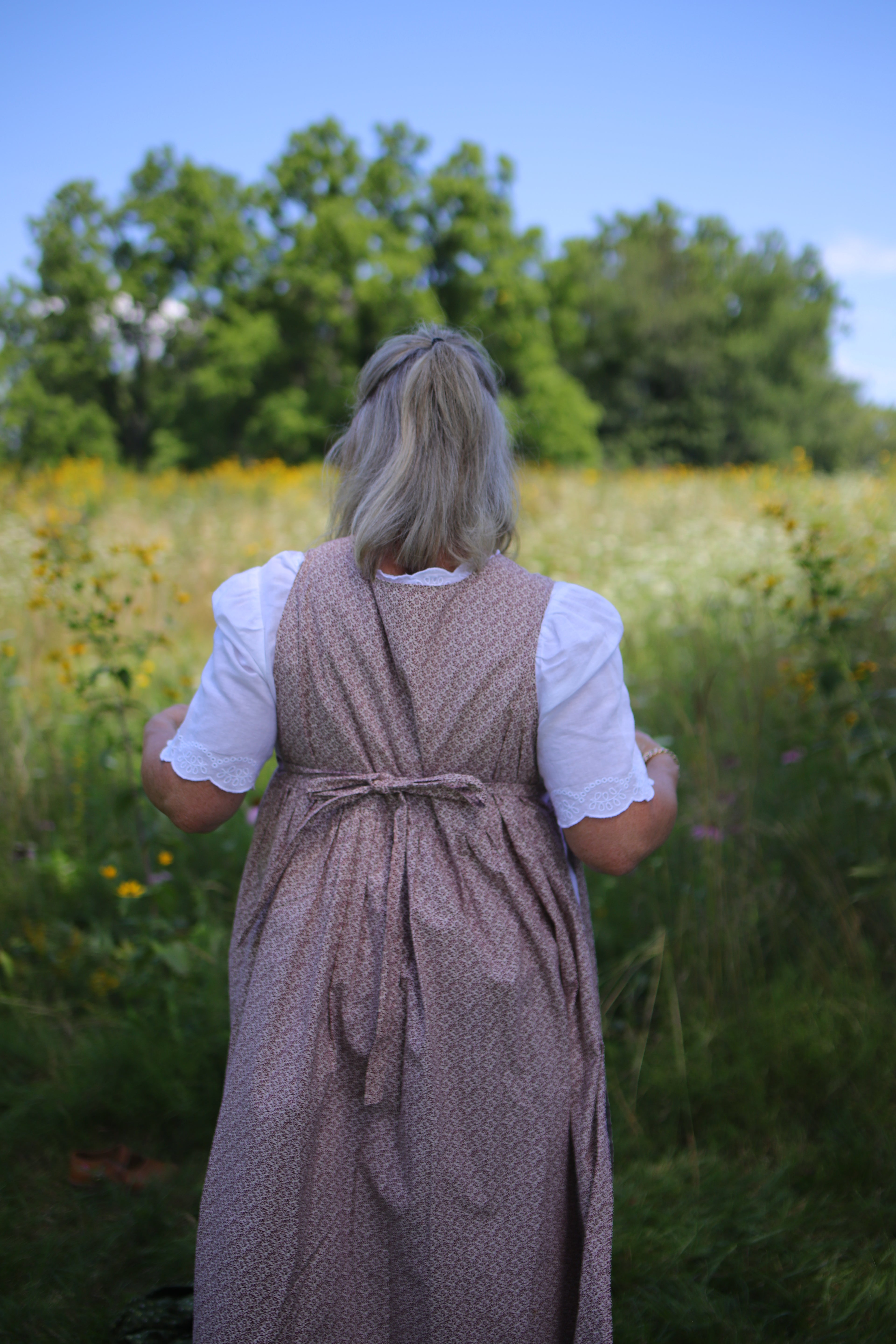 Crimson Vine Calico Pinafore Dress