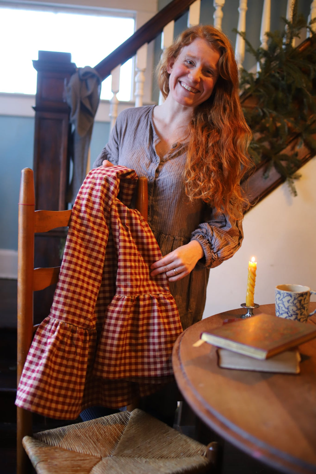 Red Homespun Prairie Skirt